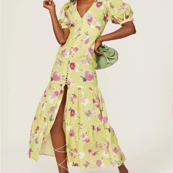 YELLOW FLORAL DRESS BY ROTATE - Picture 1 of 5